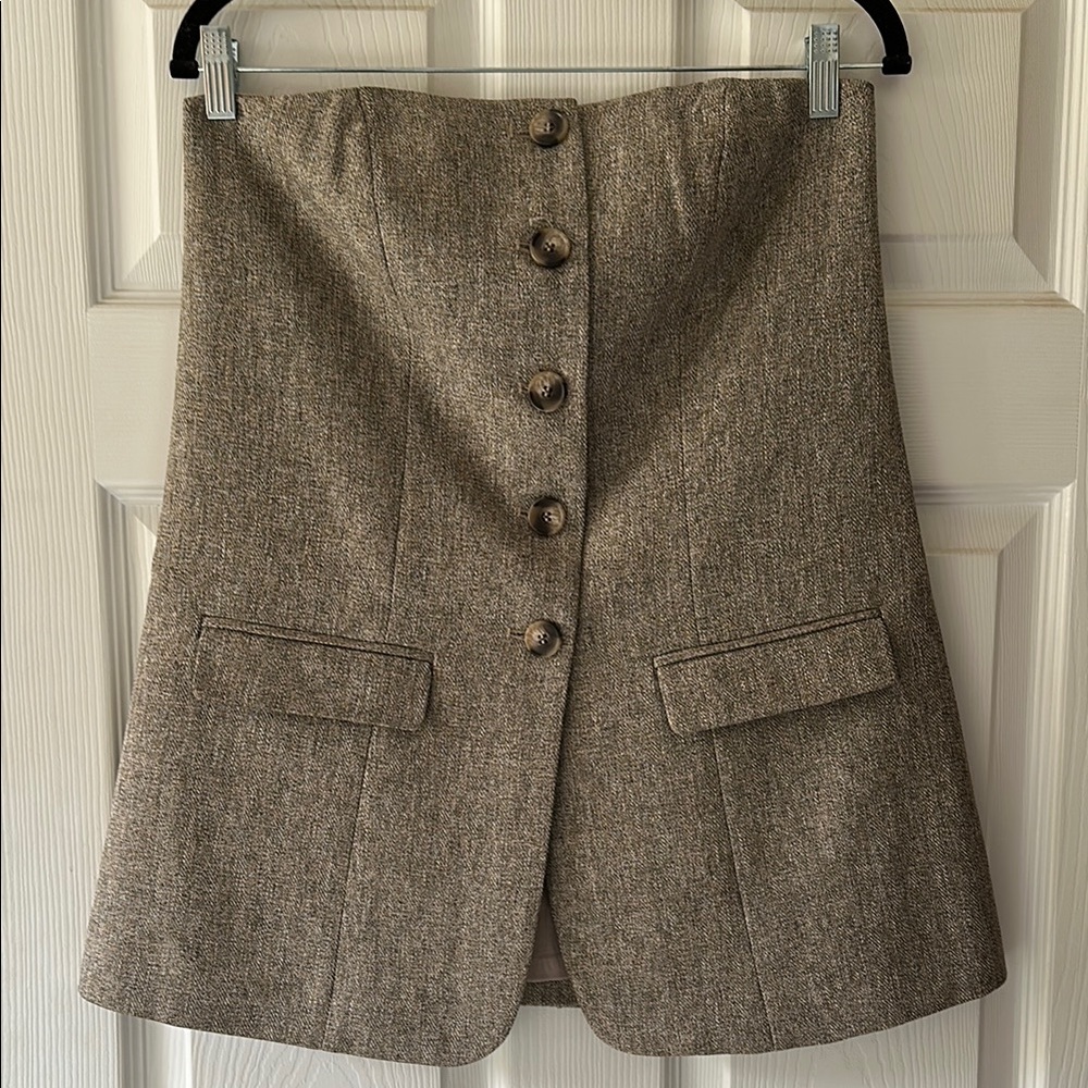 H&M Edition Strapless Elegant Brown Button-Front Top S